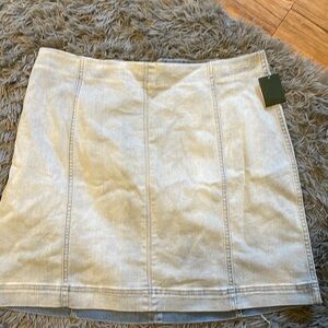 Pale wash denim mini skirt